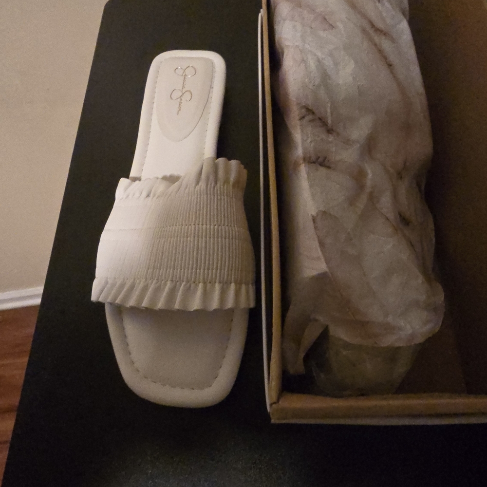 Jessica Simpson Cream Slide Sandals